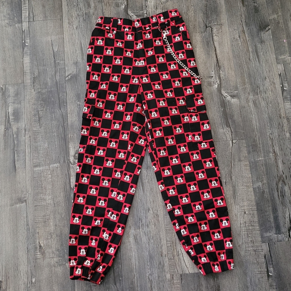 Disney Mickey Mouse Checkered Cargo Pants